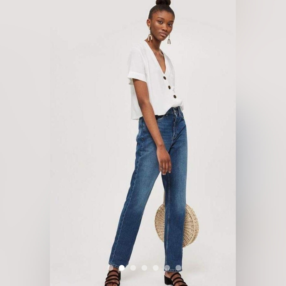 Topshop Blue Boyfriend Jeans Relaxed Fit